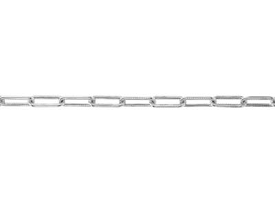 Sterling Silver 3.4mm Loose Wide   Engraved Pattern Rectangular Trace Chain, 100% Recycled Silver - Standard Image - 1