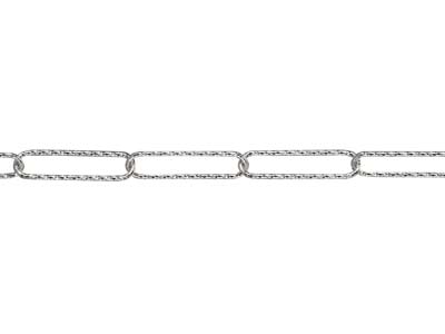 Sterling Silver 4mm Loose Sparkle  Long Link Round Wire Chain, 100%   Recycled Silver - Standard Image - 3