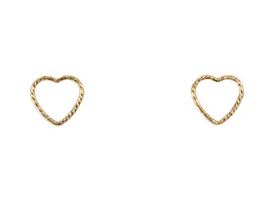 Gold Filled 10mm Sparkle Heart Stud Earrings