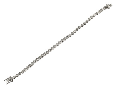 Sterling Silver Tennis Bracelet Set With Cubic Zirconia, 7