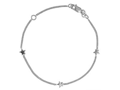 Sterling Silver Star Design        Bracelet - Standard Image - 1