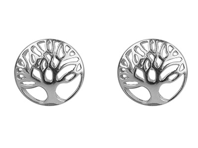 Sterling Silver Earrings Tree Of   Life Stud