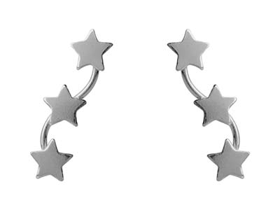 Sterling Silver Star Bar Design    Earrings