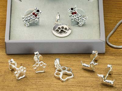 Sterling Silver Dachshund Design   Earrings - Standard Image - 4