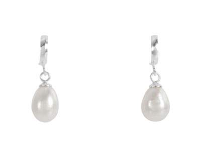 Sterling Silver                    Fresh Water Cultured Pearls Drop   Earrings - Standard Image - 1