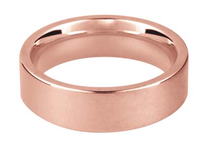 18ct Red Gold Easy Fit Wedding Ring 4.0mm, Size U, 6.4g Medium Weight,  Hallmarked, Wall Thickness 1.63mm,  100% Recycled Gold - Standard Image - 1