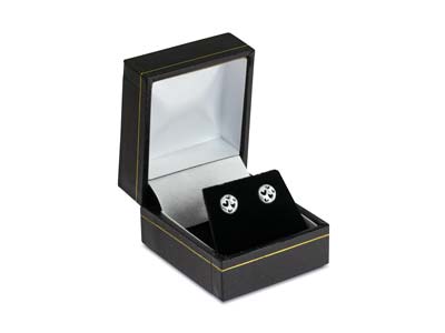 Sterling Silver Valentine's Day     Round Cut Out Hearts Stud Earrings, With Display Box - Standard Image - 1