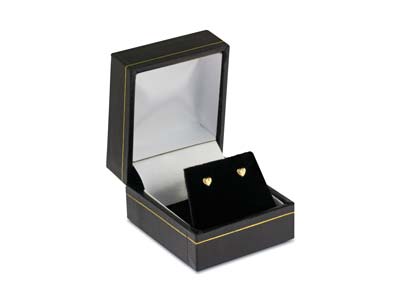 9ct Yellow Gold Plain Heart Stud   Earring, Valentine's Day Jewellery With Gift Box - Standard Image - 1