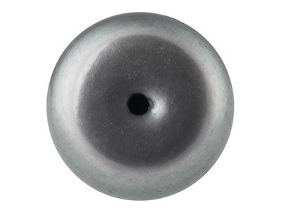 Cultured Pearls Pair Button         Half Drilled 8.5-9mm, Peacock Grey, Freshwater - Standard Image - 2