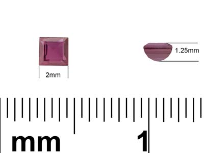 Ruby, Square, 2mm - Standard Image - 3