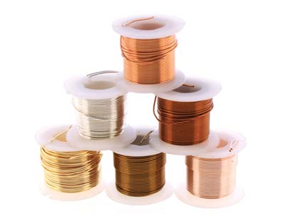 Wire Elements, 24 Gauge, Pack of 6  Assorted Colours, Tarnish           Resistant, Medium Temper, 6yd/5.49m - Standard Image - 2