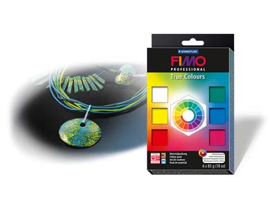 Fimo Professional Polymer Clay Set True Colours, Set With 6 True Colours  85g, Modelling Clay for Making Jewelry, Accessories and Home Decor 