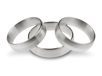 Platinum Blended Court Wedding Ring 4.0mm, Size R, 1.3mm Wall,          Hallmarked, Wall Thickness 1.30mm - Standard Image - 2