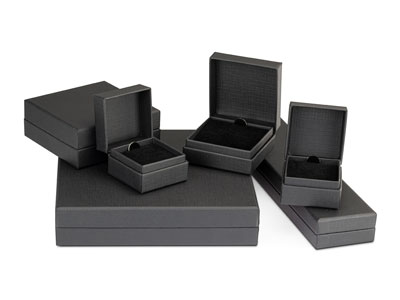 Black Textured Eco Bracelet Box - Standard Image - 4