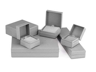 Grey Textured Eco Necklace Box - Standard Image - 4
