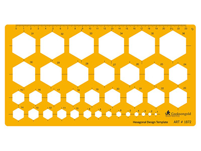 Hexagon Template, 3mm To 42mm      Diameters - Standard Image - 1