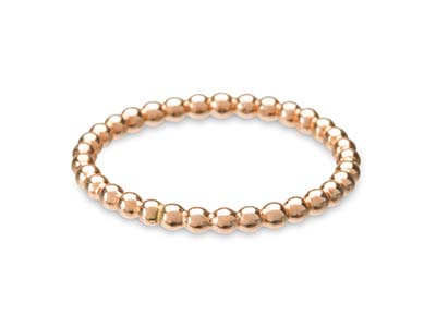 Rose Gold Filled Beaded Ring 2mm   Size Q - Standard Image - 1