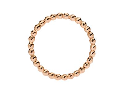 Rose Gold Filled Beaded Ring 2mm   Size Q - Standard Image - 3