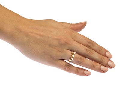 Rose Gold Filled Beaded Ring 2mm   Size Q - Standard Image - 5