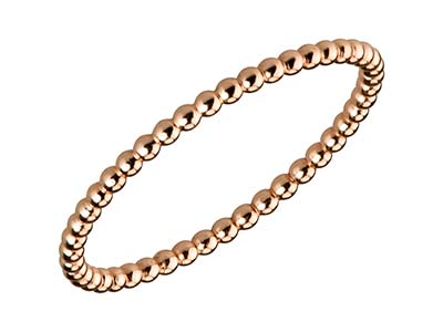 Rose Gold Filled Beaded Ring 1.5mm Size S - Standard Image - 2