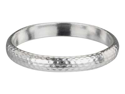 Sterling Silver Hammered Ring 3mm  Size M - Standard Image - 1