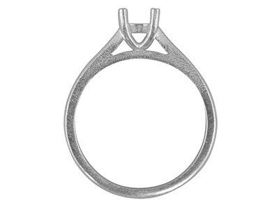 Sterling Silver Round 4 Claw Double Bezel Ring Hallmarked 4.0mm 25pt    Size M - Standard Image - 2