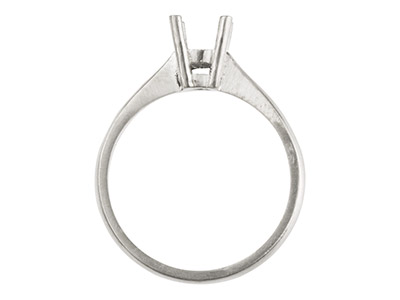 Sterling Silver Round 4 Claw Bezel Ring Mount Hallmarked 5.0mm 0.50pt Size M - Standard Image - 2