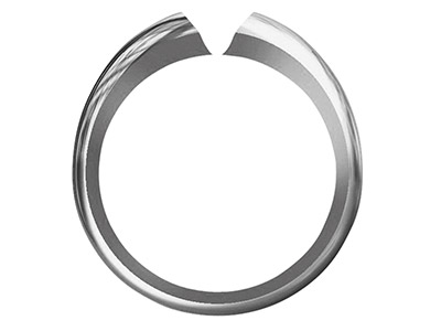 Platinum Heavy D Shape Ring Shank  Size M