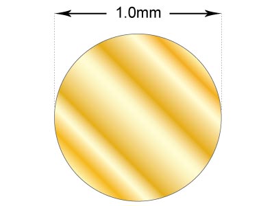 9ct Yellow Gold Round Wire 1.00mm X 100mm, Fully Annealed, 100%         Recycled Gold - Standard Image - 3