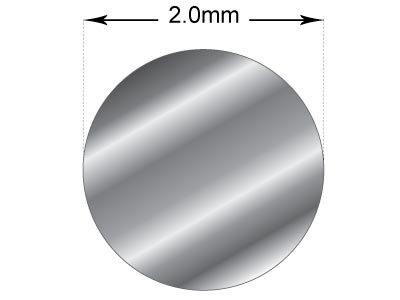 9ct White Gold Round Wire 2.00mm X  50mm, Fully Annealed, 100% Recycled Gold - Standard Image - 3