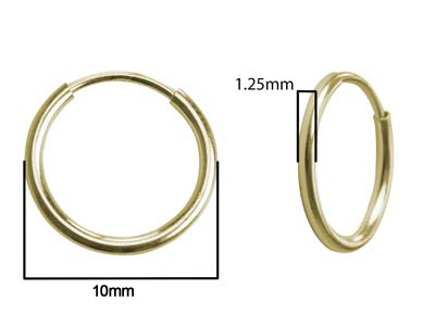 Gold Filled Endless Hoops 10mm     Pack of 2 - Standard Image - 2