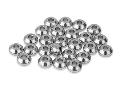 Silver Plated 4x1.4mm Turned       Spacers Small, Pack of 25 - Standard Image - 2