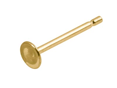 9ct Yellow Gold Peg And Flat Disc, 3mm