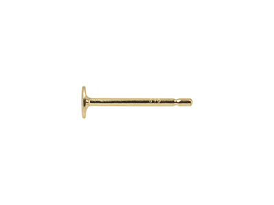 9ct Yellow Gold Peg And Flat Disc, 3mm - Standard Image - 2
