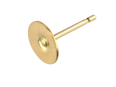 9ct Yellow Gold Peg And Flat Disc  5mm