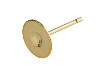 9ct Yellow Gold Peg And Flat Disc  307, 7mm Disc