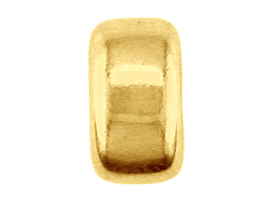 9ct Yellow Gold Plain Flat 6mm 2   Hole Bead Heavy Weight - Standard Image - 2