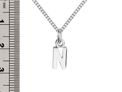 Sterling Silver Letter N Initial   Charm - Standard Image - 3