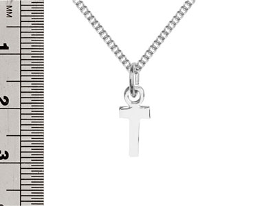 Sterling Silver Letter T Initial   Charm - Standard Image - 3
