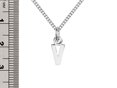 Sterling Silver Letter V Initial   Charm - Standard Image - 3