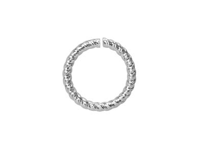 Sterling Silver Open Twisted Wire  Jump Ring 8mm - Standard Image - 1