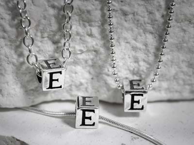 Sterling Silver Letter Y 5mm Cube  Charm Pack of 3 - Standard Image - 2