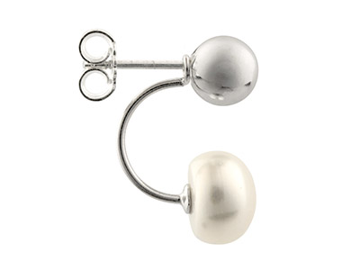 Sterling Silver Interchangeable    Earring Enhancer With Cup And Peg  Pack of 2 - Standard Image - 3