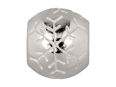 Sterling Silver Engraved Snowflake Charm Bead - Standard Image - 2
