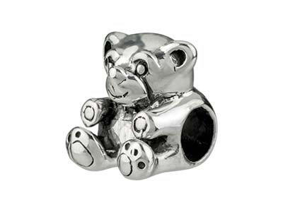 Sterling Silver Teddybear Charm    Bead - Standard Image - 2