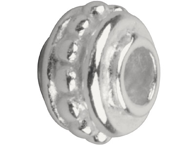 Sterling Silver Round 6mm Fancy    Bead - Standard Image - 1