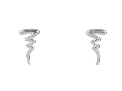 Sterling Silver Squiggle Wave      Earrings - Standard Image - 1